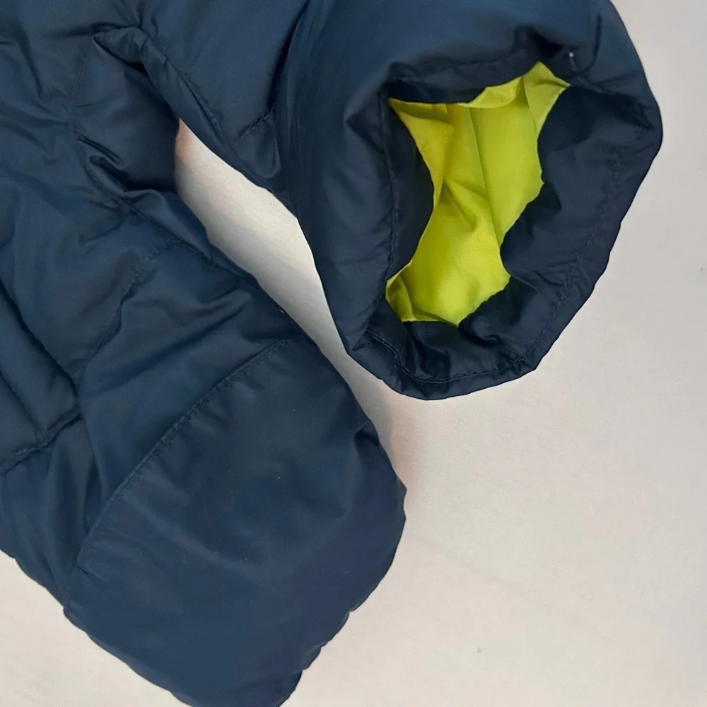 Columbia Snuggly Bunny Down Bunting Baby 6M Navy Hooded Puffer Snowsuit